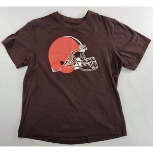 NFL CLEVELAND BROWNS T-Shirt Helmet‎ Logo Men's Sz S